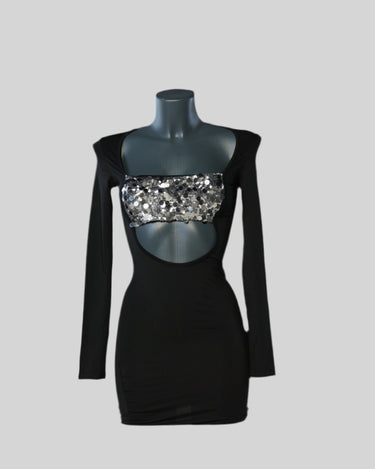 vestido negro con lentejuelas